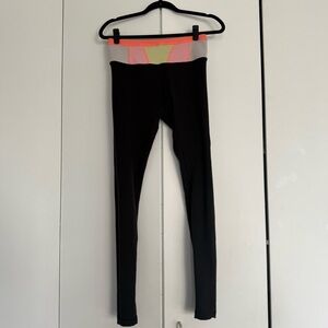 Make an offer! Lululemon black pink yellow white running yoga leggings size 4